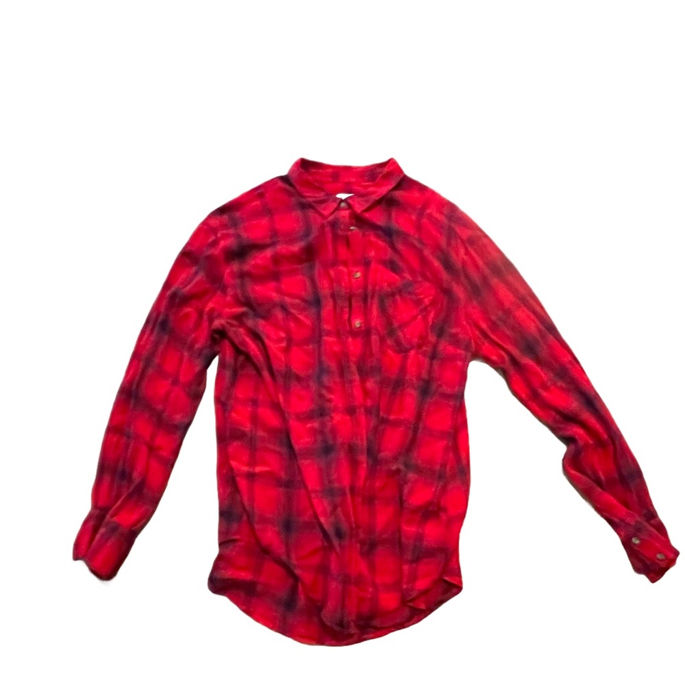 A New Day flannel ladies do button down causal or layering measurements in pics